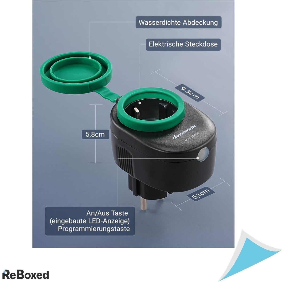 Dewenwils Priza Inteligenta de Exterior 230V 3680W WiFi IP44 Alexa 2buc