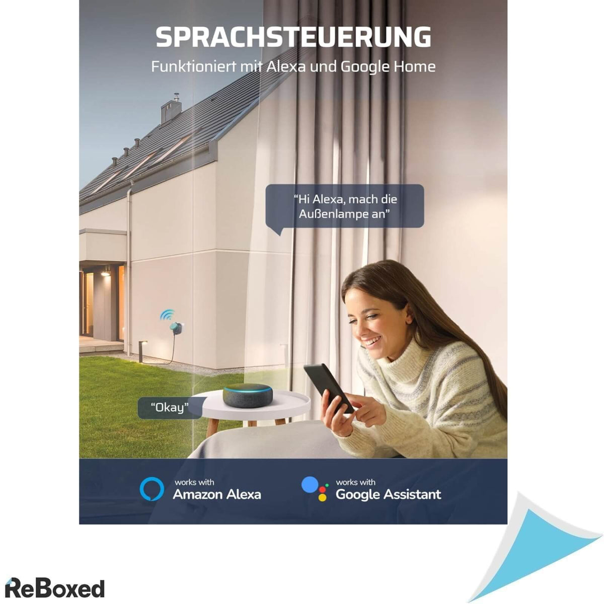 Dewenwils Priza Inteligenta de Exterior 230V 3680W WiFi IP44 Alexa 2buc