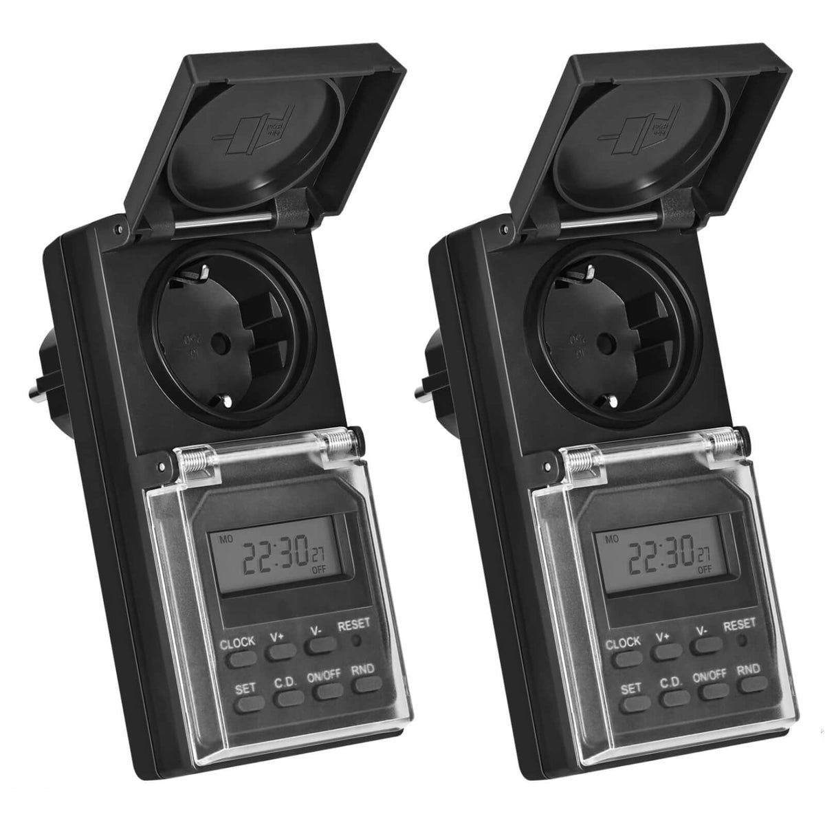 Dewenwils Priza pentru Temporizator de Exterior 16A 3680W 2 Buc