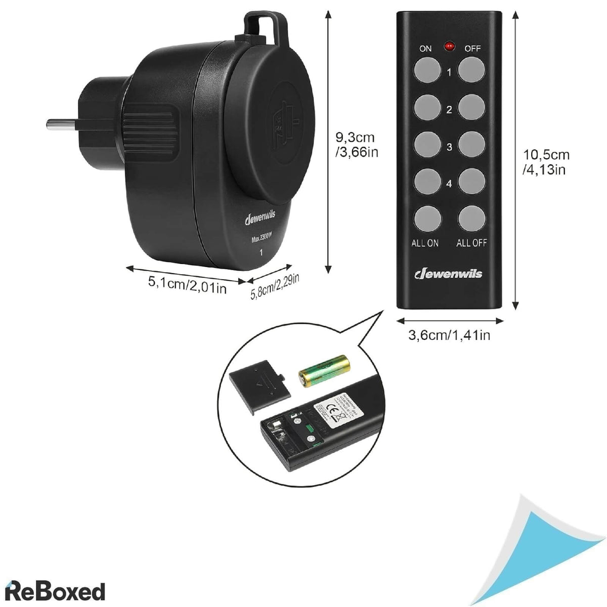 Dewenwils Set 4 Prize Telecomandabile 2300W IP44