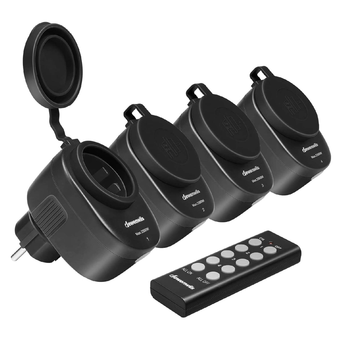 Dewenwils Set 4 Prize Telecomandabile 2300W IP44