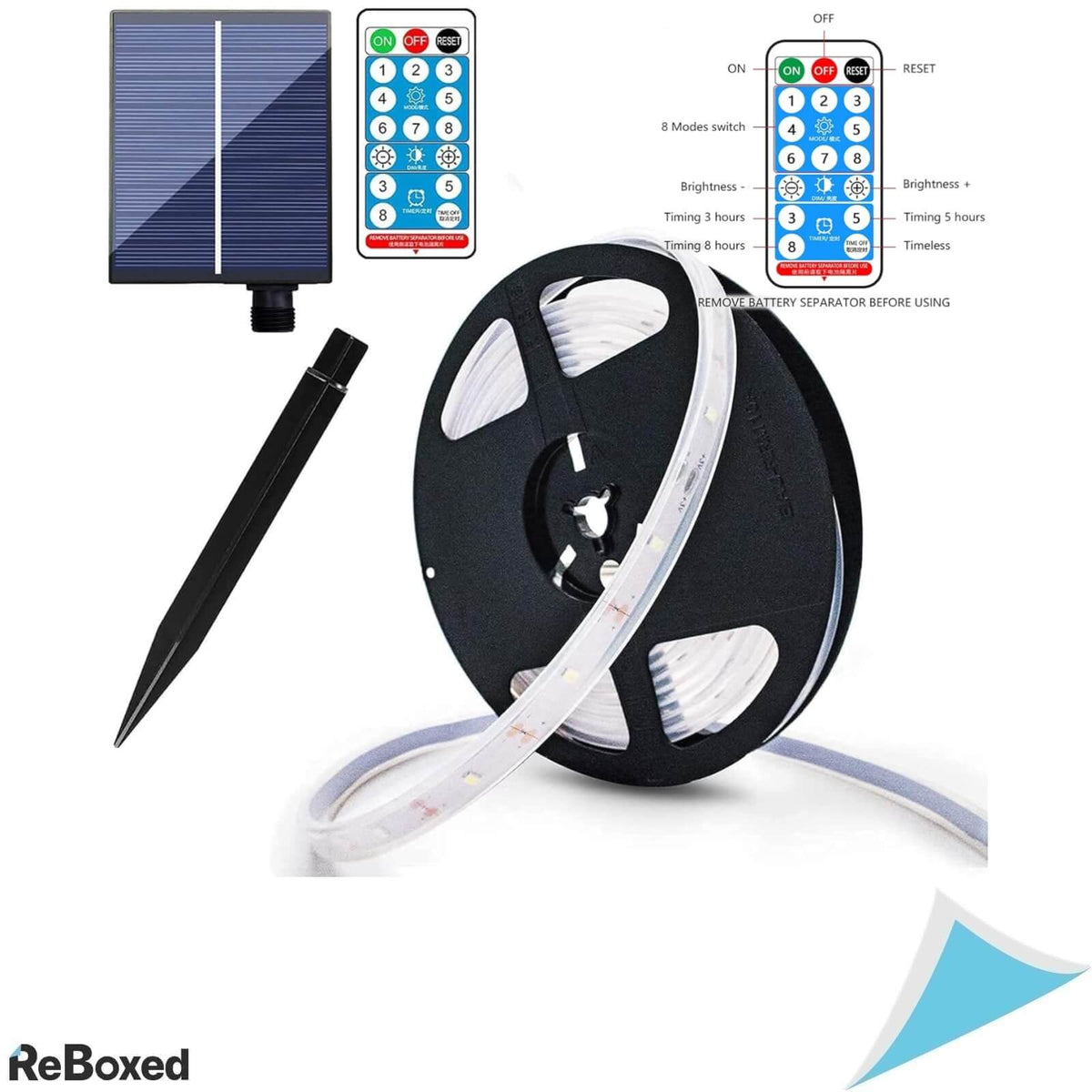 Dinowin Banda de Lumina LED Solara 10M 8 Moduri cu Telecomanda