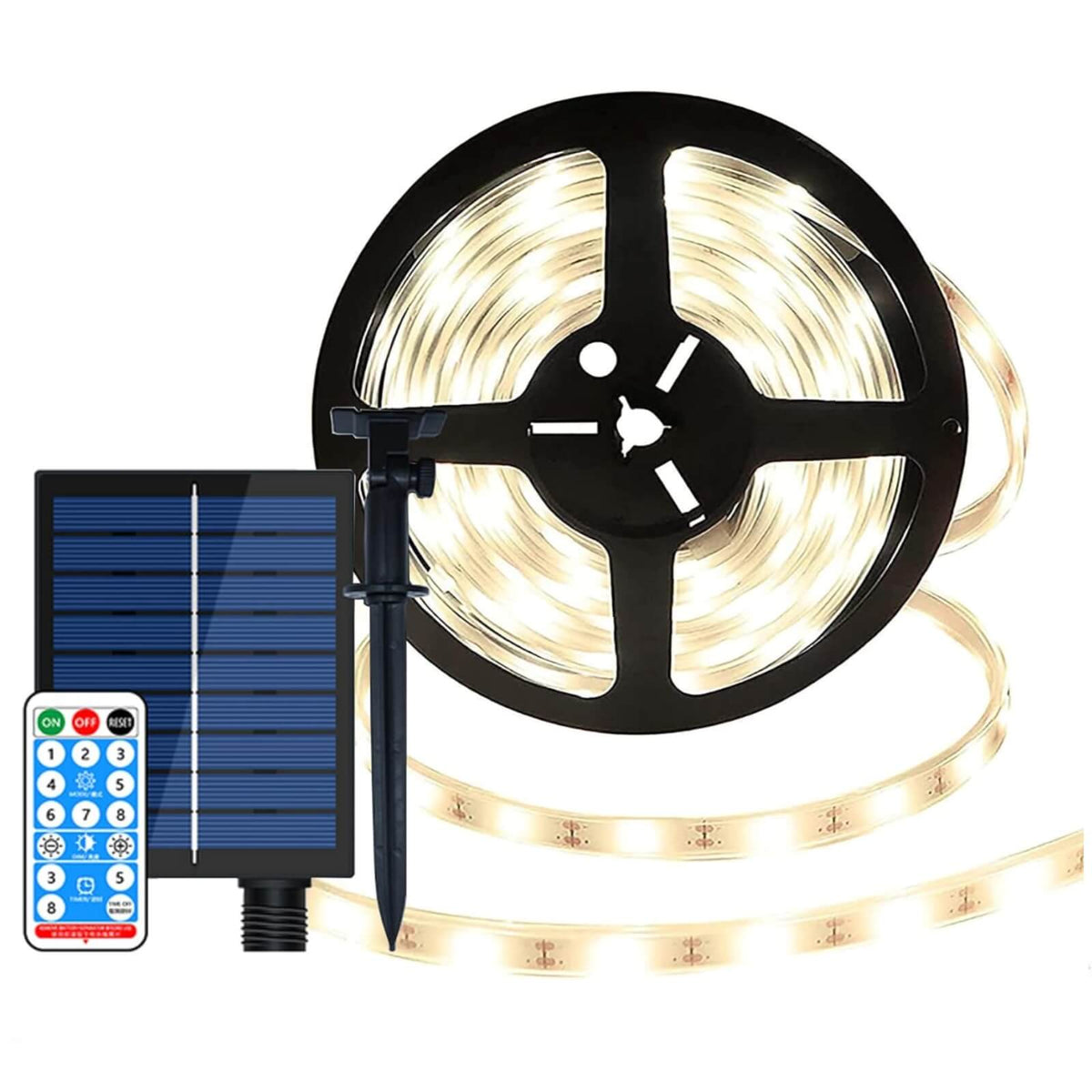 Dinowin Banda de Lumina LED Solara 10M 8 Moduri cu Telecomanda