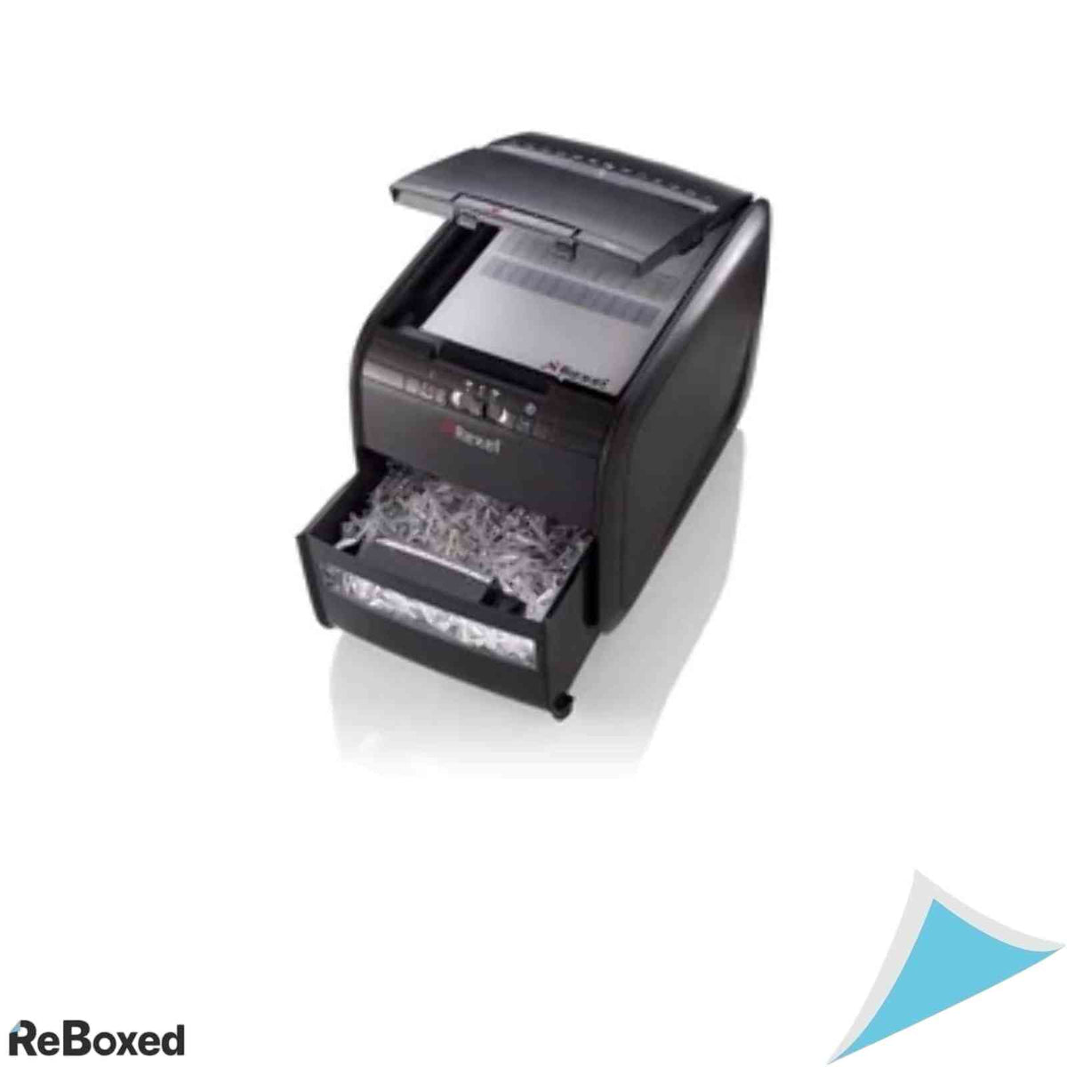 Distrugator de Documente Automat Rexel Auto 60X Alimentare Automata 60 Coli Taiere Particule P3 Cos 15 Litri Carduri Si Agrafe Negru
