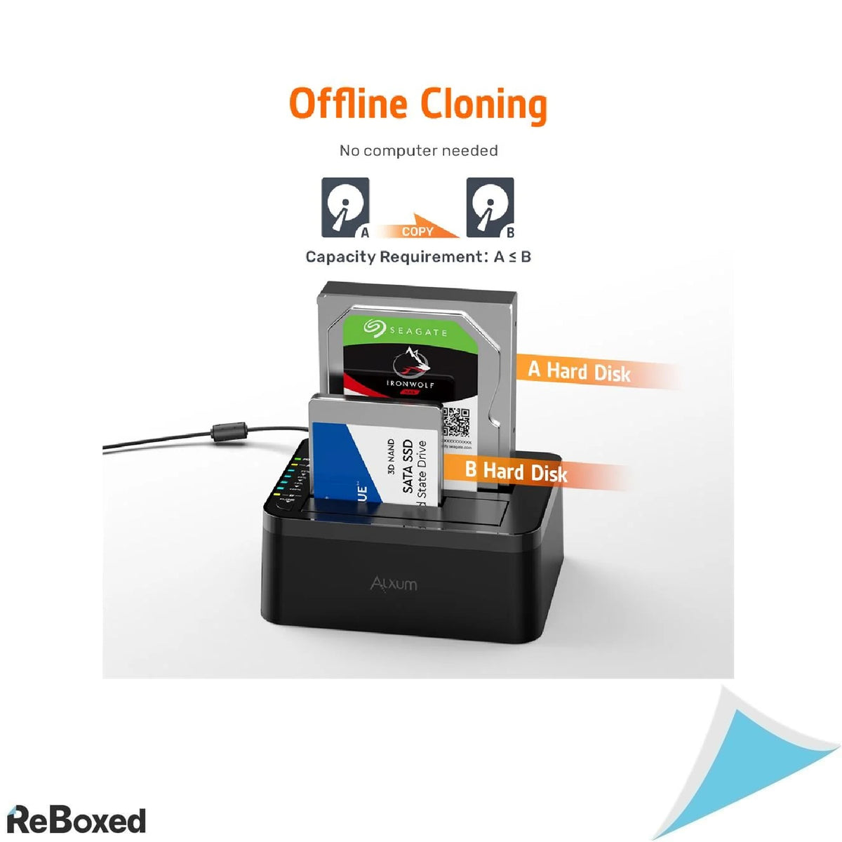 Docking Station HDD SSD SATA USB-C 3.0 Cloning Ciclare Offline 2x18TB