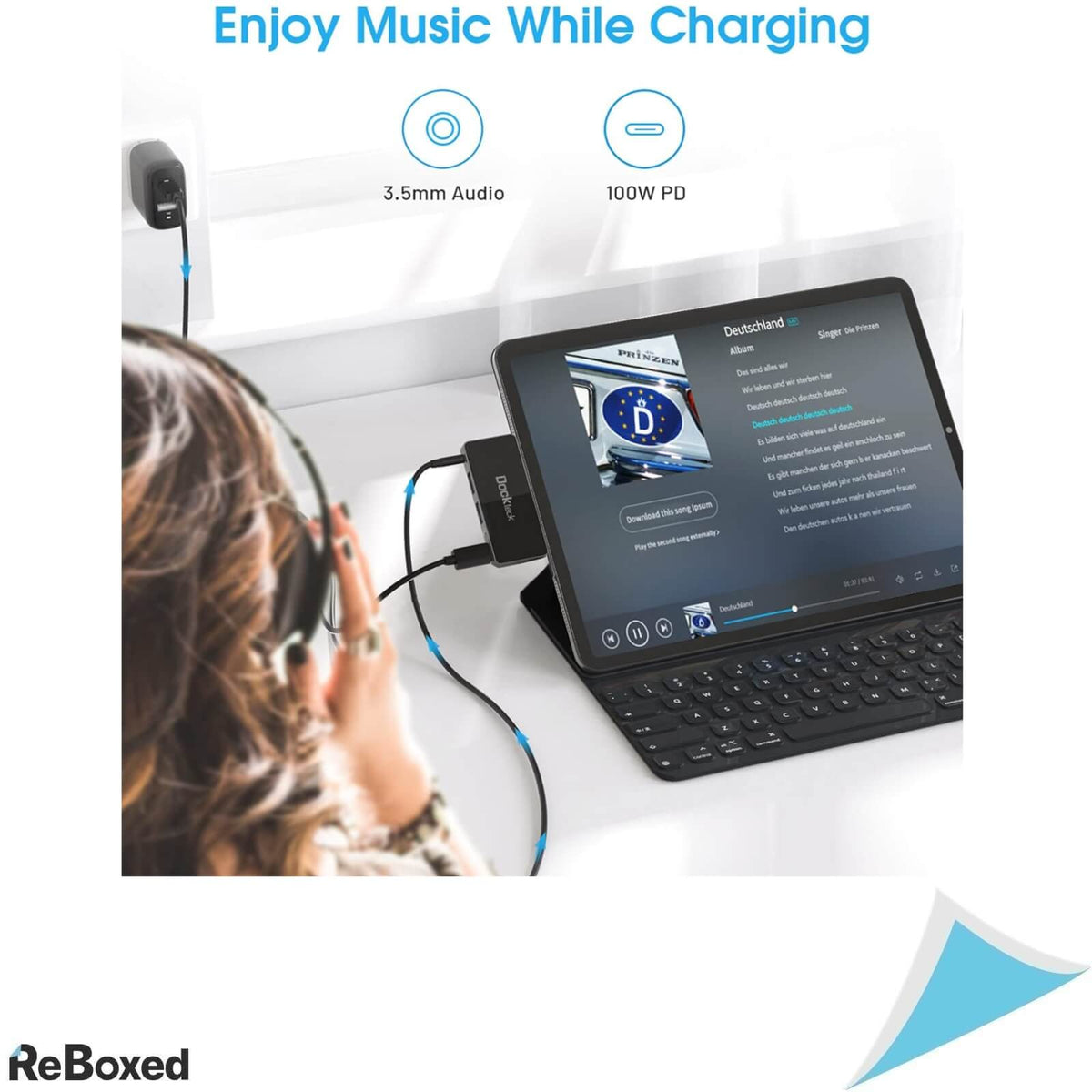 DockTech 4-in-1 HUB USB-C USB 3.0 Jack 3.5mm HDMI 4K-60Hz iPad