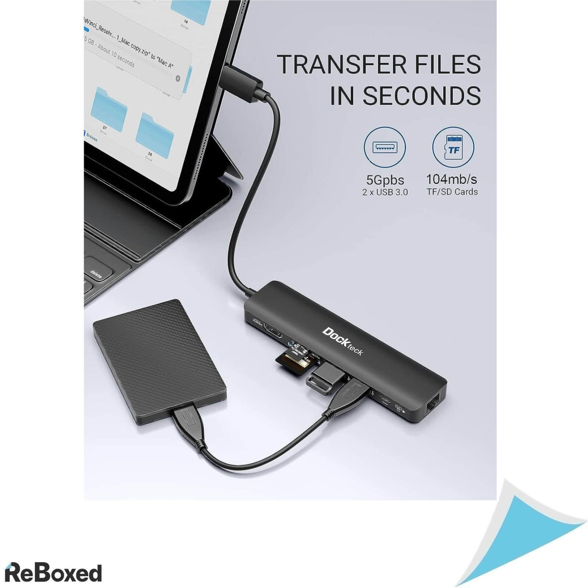 Docktech 7 in 1 HUB USB-C Gbps USB 3.0 SD Micro SD 4K 60Hz