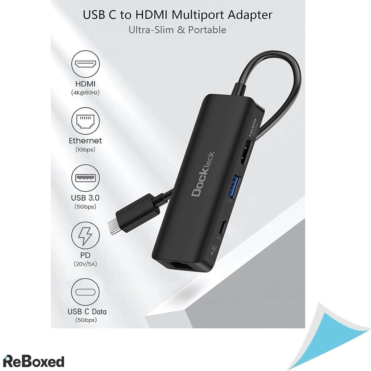 DockTeck 4-in-1 100W USB-C PD Ethernet HDMI 4K MacBook