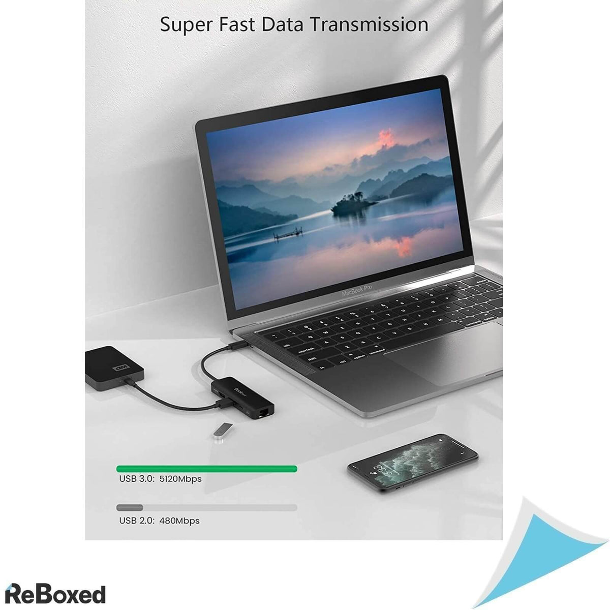 DockTeck 4-in-1 100W USB-C PD Ethernet HDMI 4K MacBook