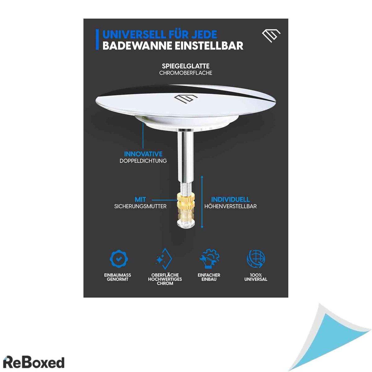 Dop de Baie Universal Edeler, Diametru 72 mm, Inaltime Reglabila