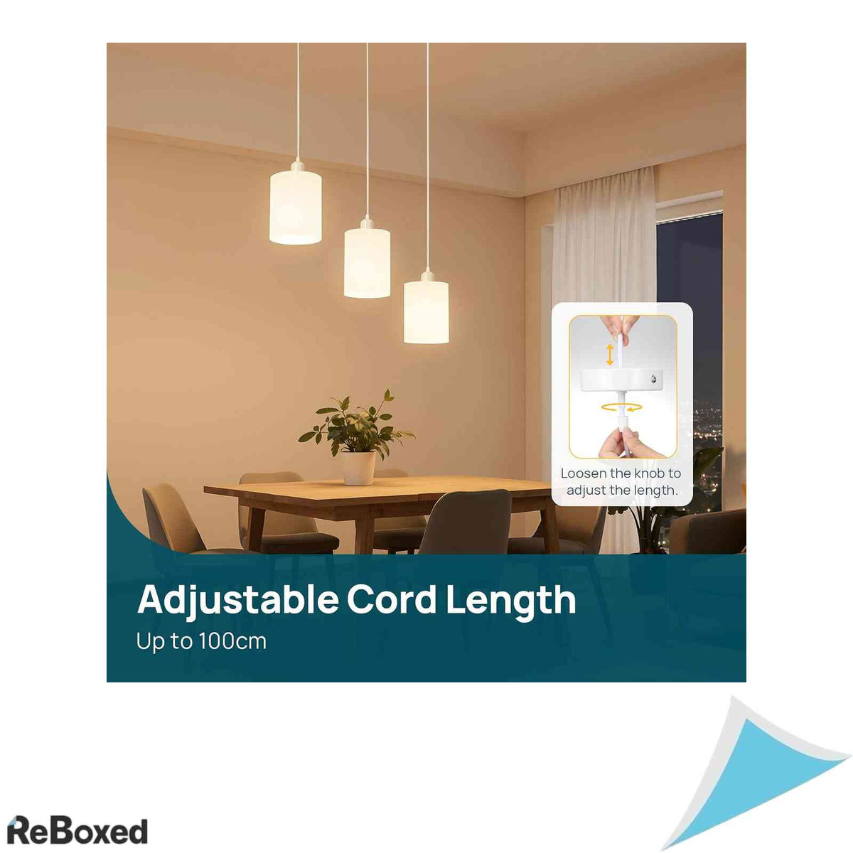 Dulie Suspendata Metalica Linkind E27, Cablu Textil Impletit 100 cm Reglabil