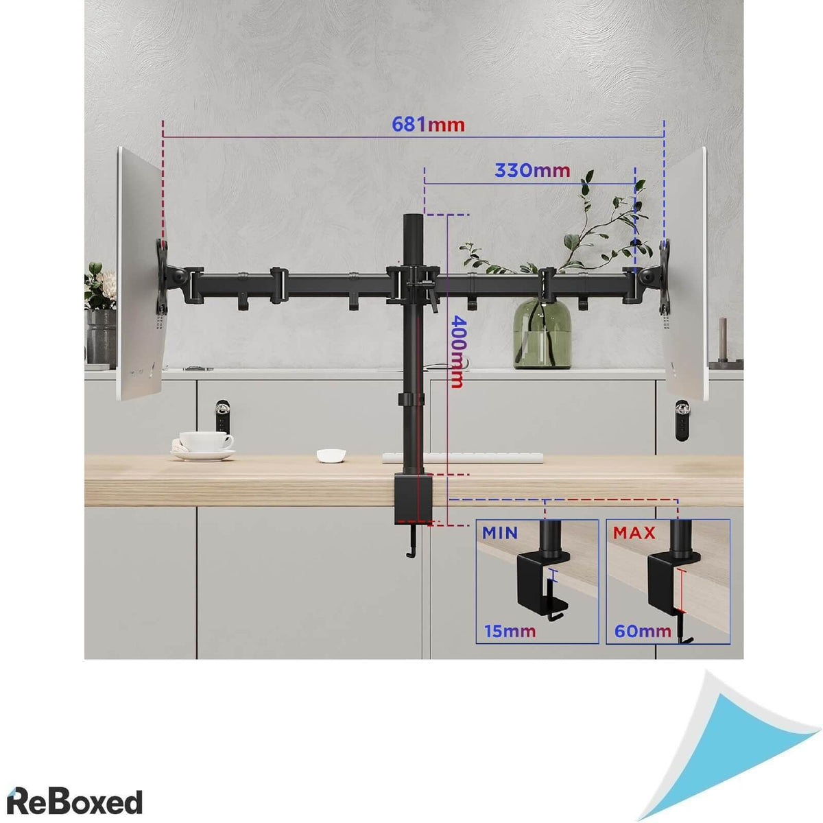 Duronic Suport Birou pentru 2 Monitoare 13-27 Inch