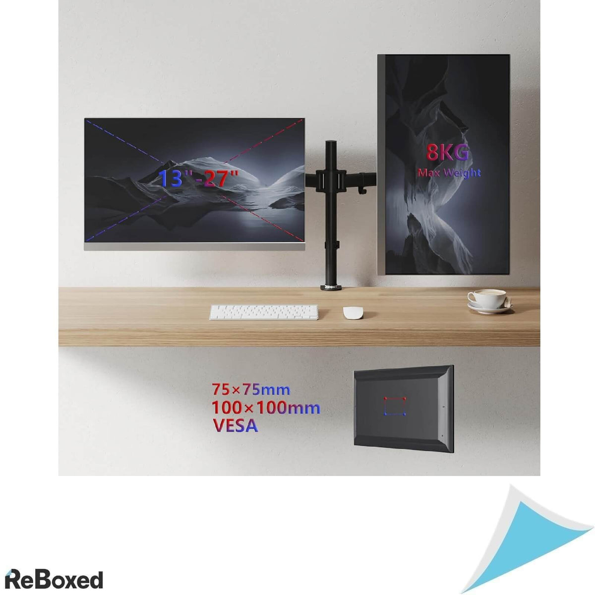 Duronic Suport Birou pentru 2 Monitoare 13-27 Inch