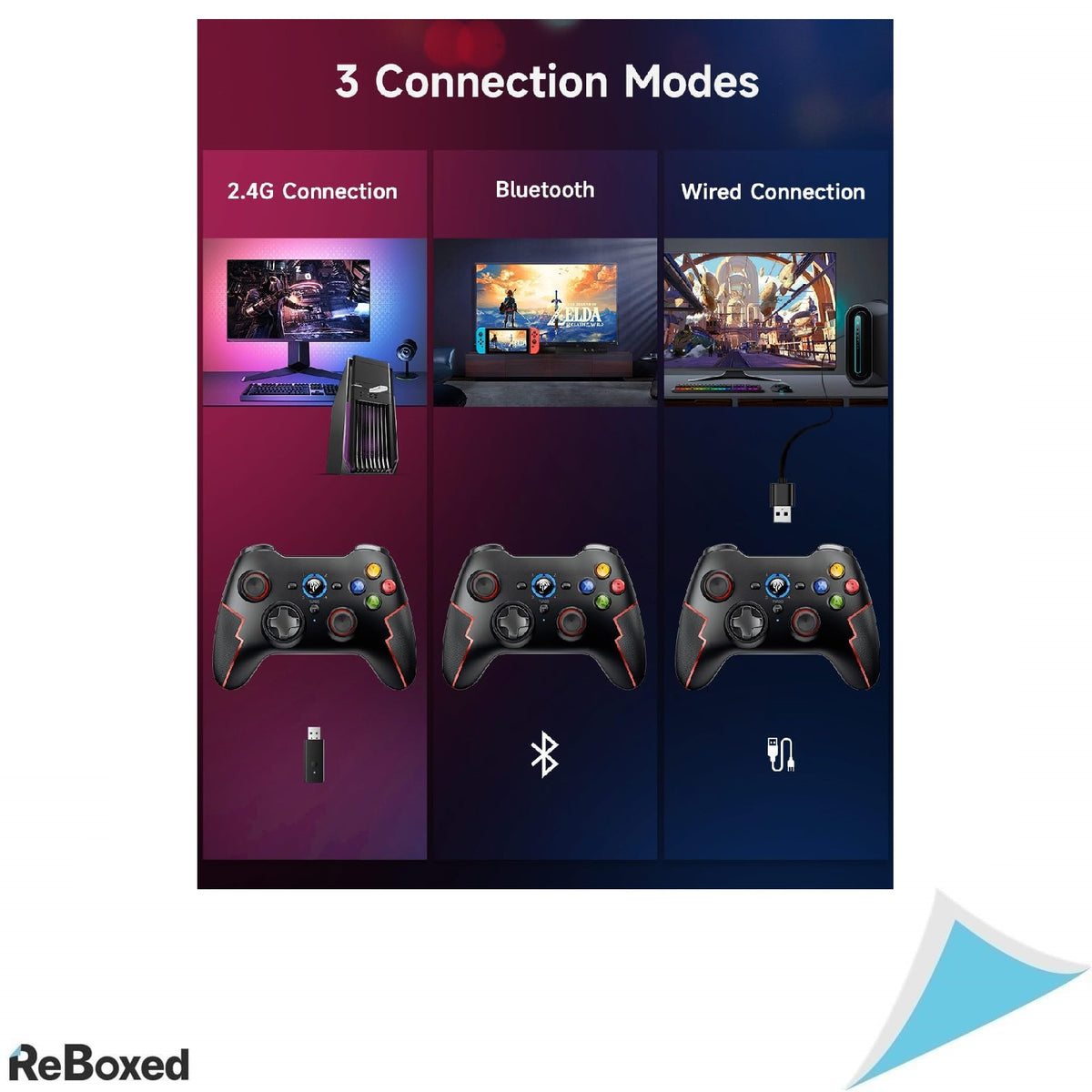 EasySMX Controller Wireless 2.4G, Dual Shock, Turbo