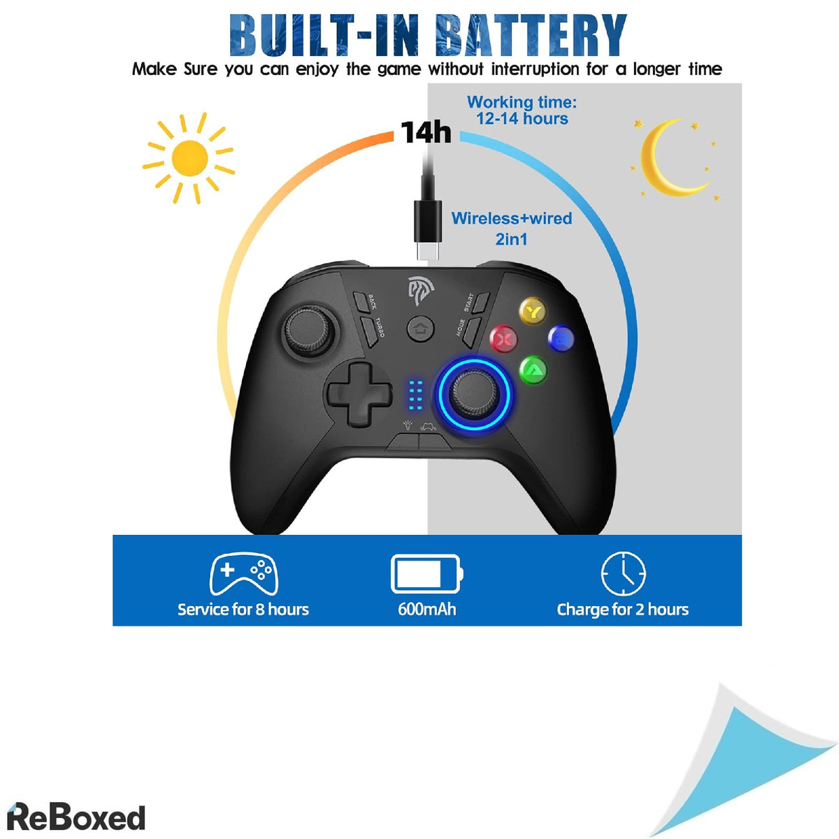 EasySMX Controller Wireless 2.4G, 4 Butoane Programabile, Baterie 14h