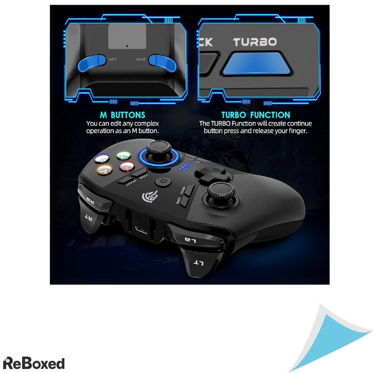 EasySMX Controller Wireless 2.4G, 4 Butoane Programabile, Baterie 14h