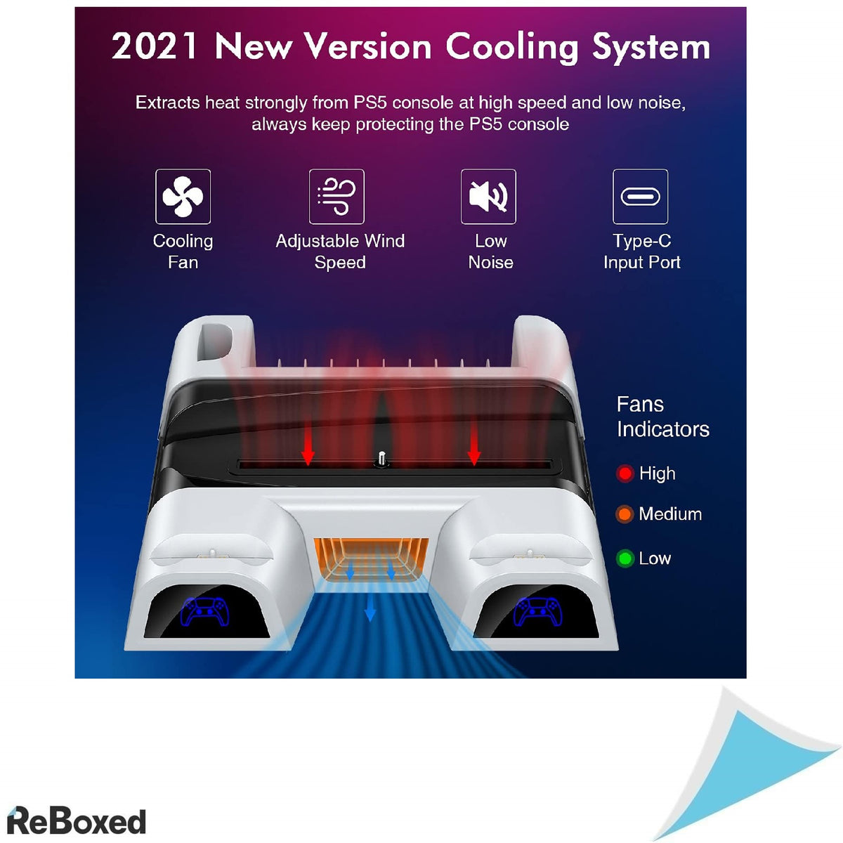 ECCHTPOOWER Suport Multifunctional cu Ventilator si Incarcator pentru PS5