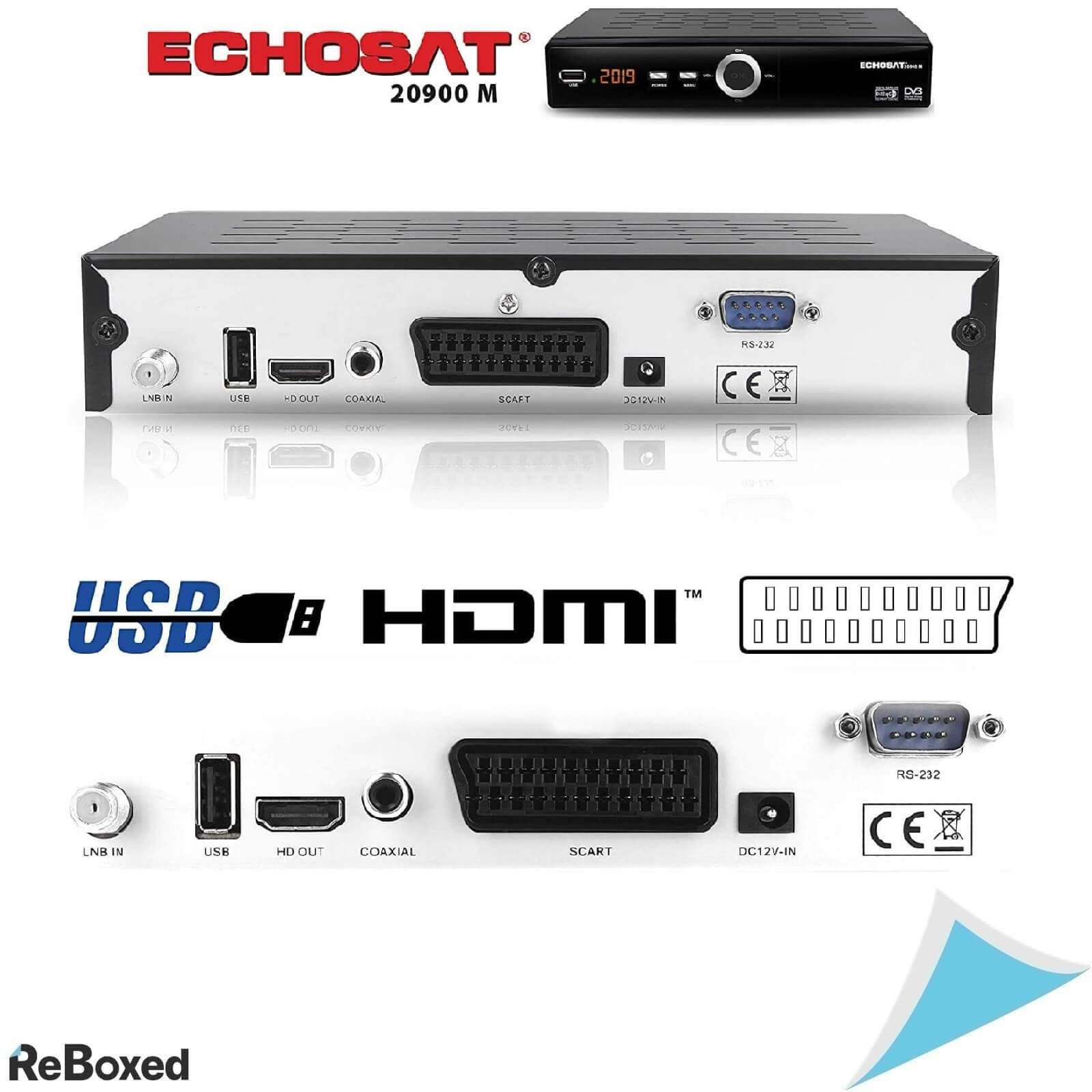Echosat HDMI Scart HD DVB S2 Satellite Receiver 2 Remote Controls, Digital Satellite (DVB-S/S2, HDMI, SCART, 2x USB 2.0, Full HD 1080P) (Pre-Programmed for Astra Hotbird and Türksat Echosat HDMI Scart HD DVB S2 Satellite Receiver 2 Remote Controls, Digital Satellite (DVB-S/S2, HDMI, SCART, 2x USB 2.0, Full HD 1080P) (Pre-Programmed for Astra Hotbird and Türksat