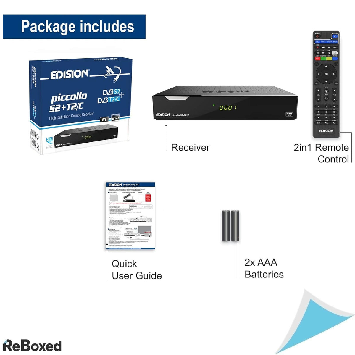 EDISION Piccollo S2 + T2/C Combo HD Receptor Digital