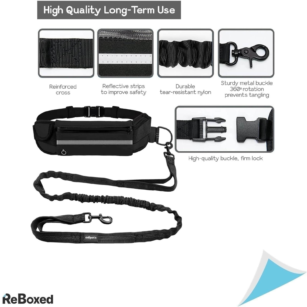 Edipets Lesa pentru Alergare cu Centura de Talie 160-220 cm