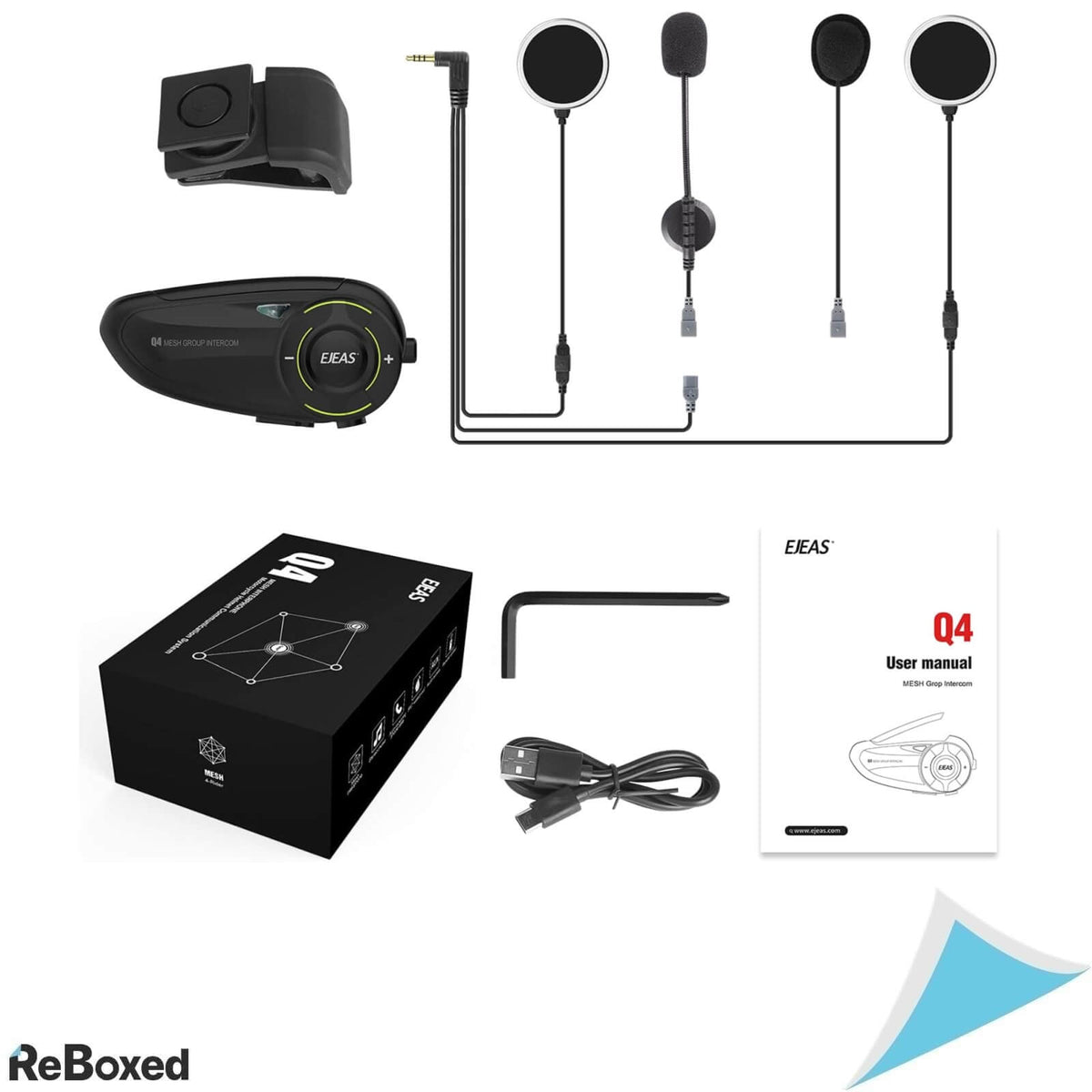 Ejeas Q4 Sistem de Comunicare Moto Bluetooth