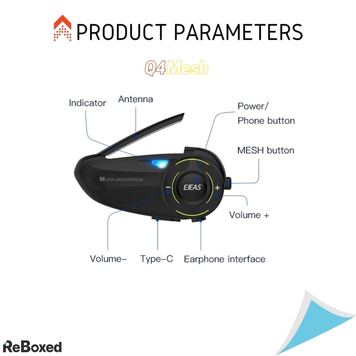 Ejeas Q4 Sistem de Comunicare Moto Bluetooth