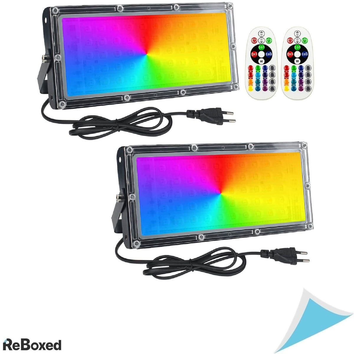 Eleganted Set 2 Proiectoare LED RGB cu Telecomanda 50W