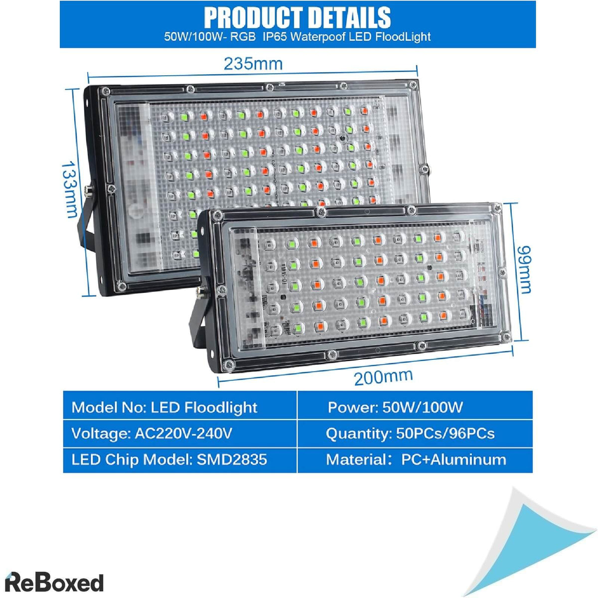 Eleganted Set 2 Proiectoare LED RGB cu Telecomanda 50W