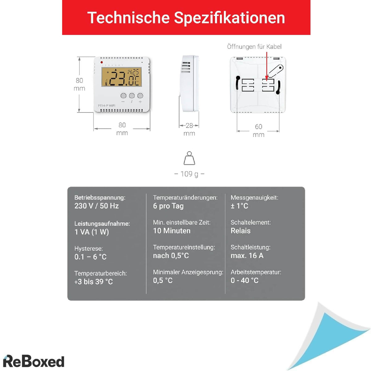 Elektrobock PT14-P Termostat de Camera WiFi 16A