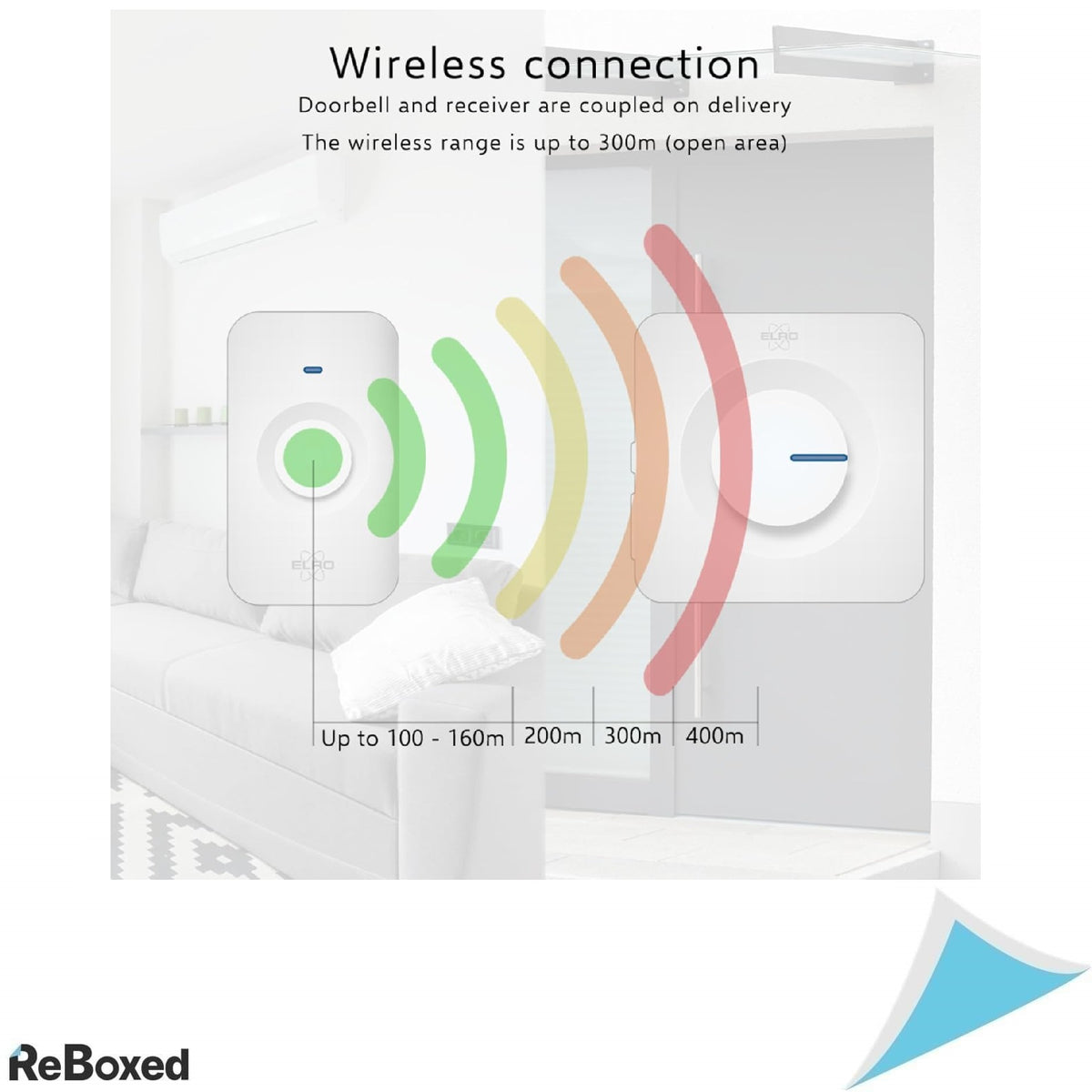 ELRO DB3000 – Sonerie Wireless cu 2 Receptoare de Priza, 300 m, 52 Sonerii, Rezistenta la Apa – Alb