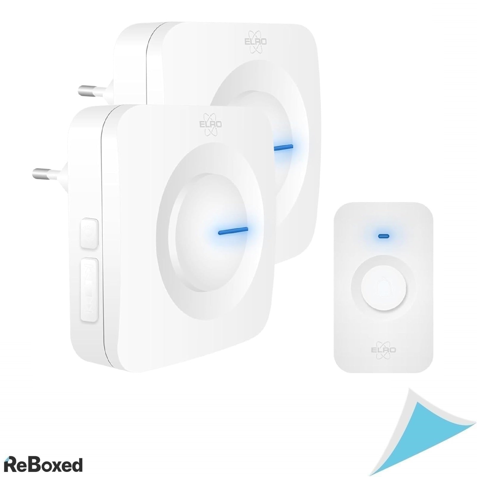 ELRO DB3000 – Sonerie Wireless cu 2 Receptoare de Priza, 300 m, 52 Sonerii, Rezistenta la Apa – Alb