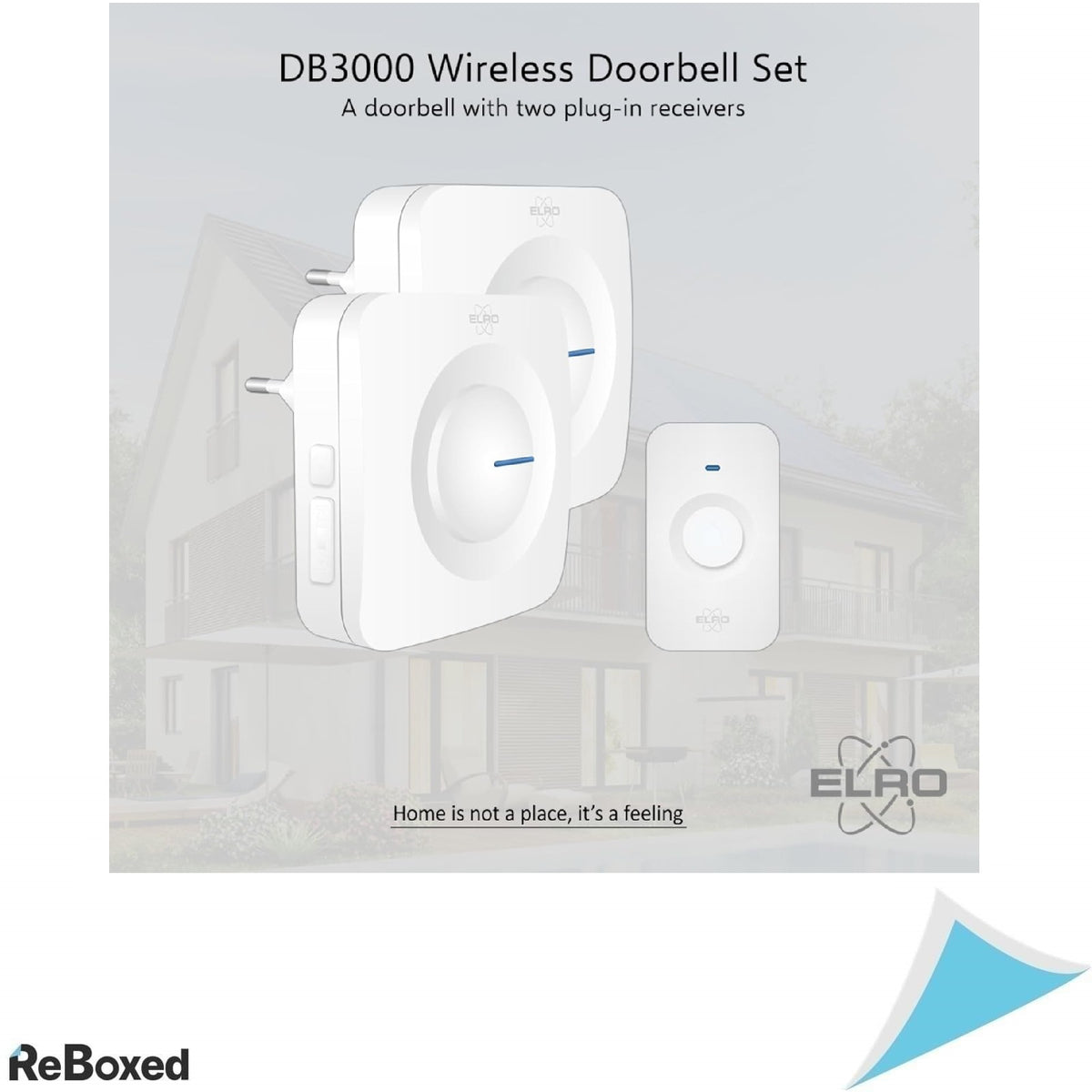 ELRO DB3000 – Sonerie Wireless cu 2 Receptoare de Priza, 300 m, 52 Sonerii, Rezistenta la Apa – Alb