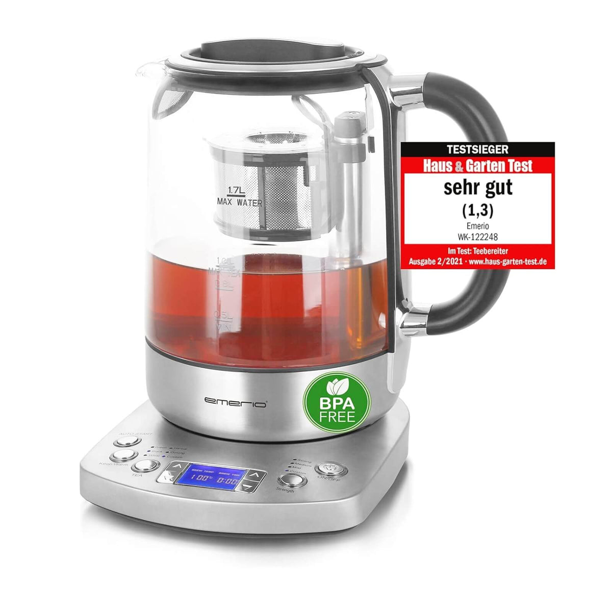 Emerio WK122248 Fierbator Eectric cu Infuzor Ceai 1.7L 2200W Inox