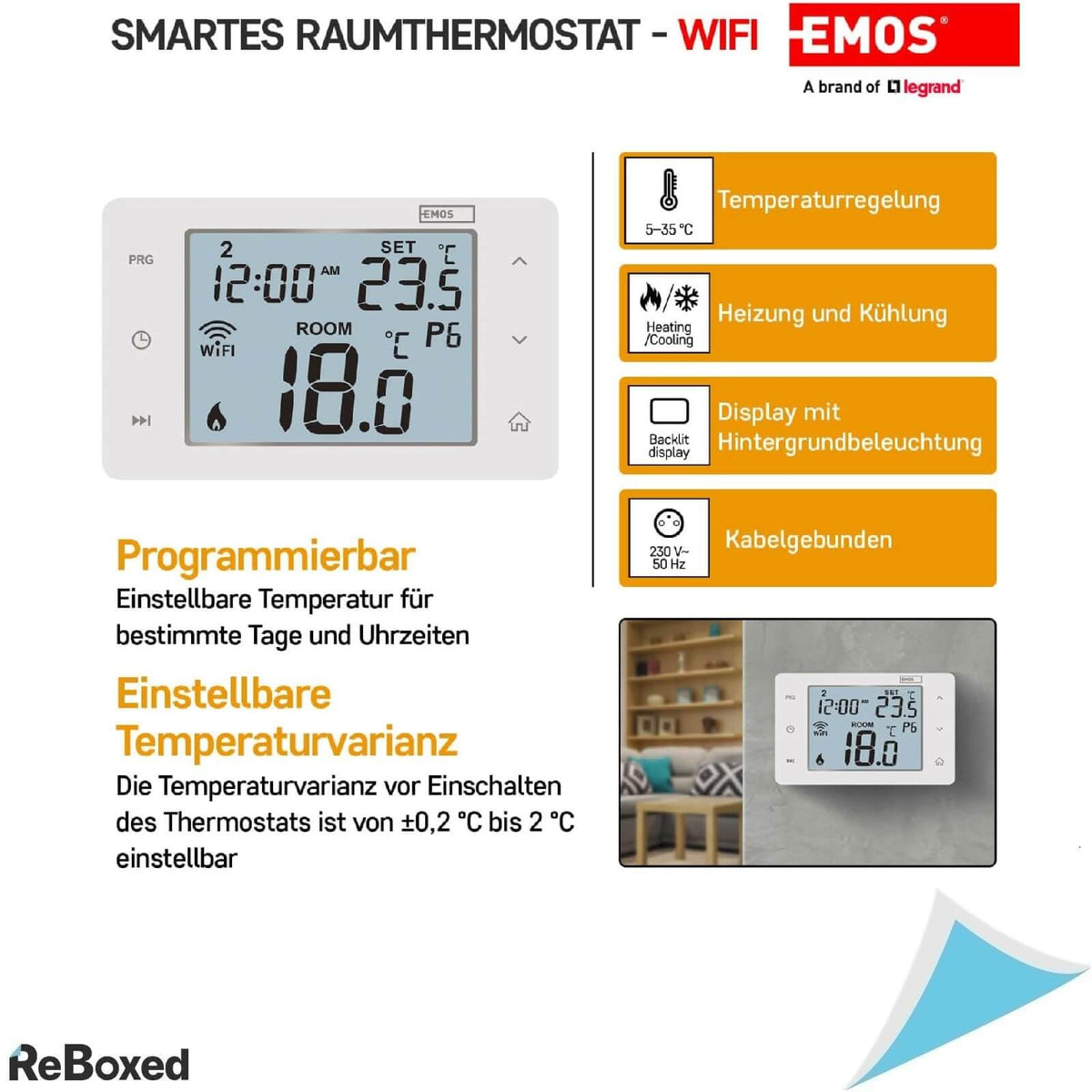 EMOS GoSmart Termostat P56201 WiFi Alb