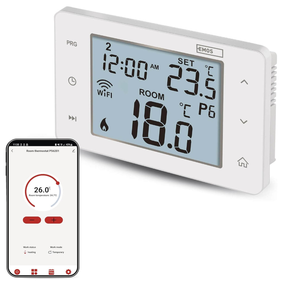 EMOS GoSmart Termostat P56201 WiFi Alb