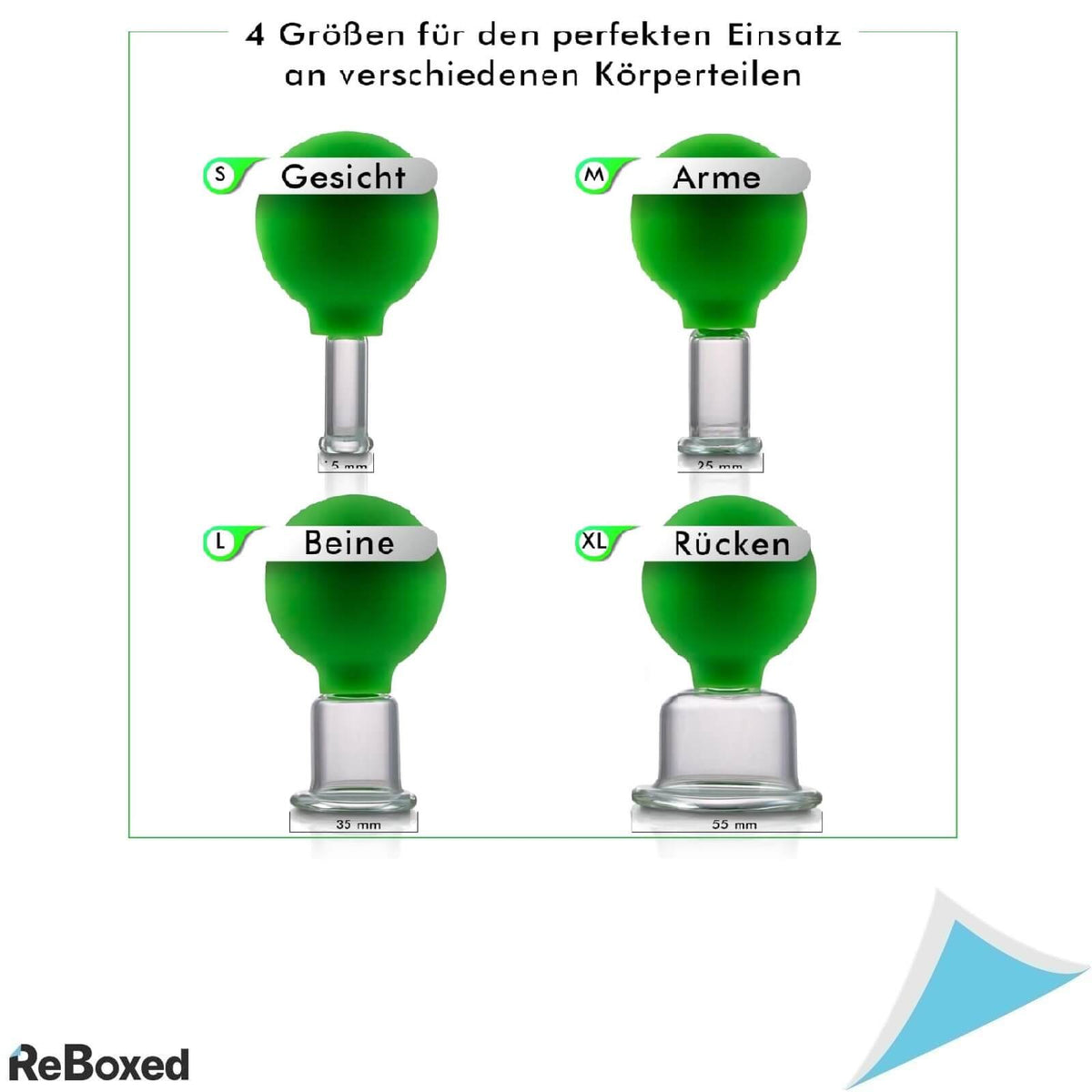 Enemel Set 4 Ventuze Terapeutice din Sticla