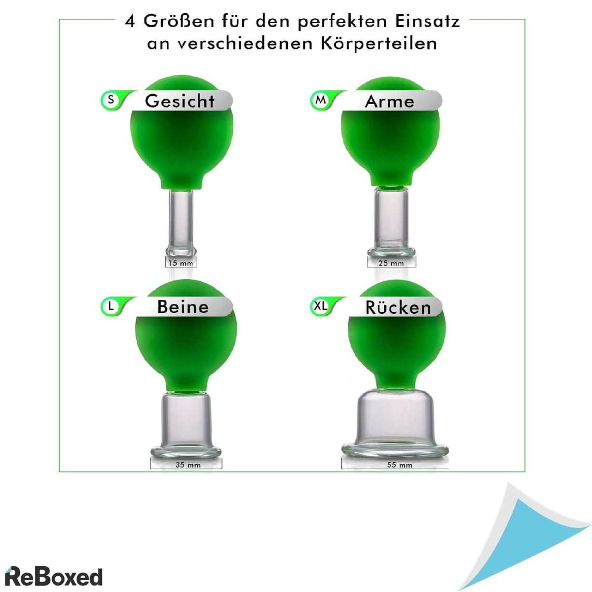 Enemel Set 4 Ventuze Terapeutice din Sticla