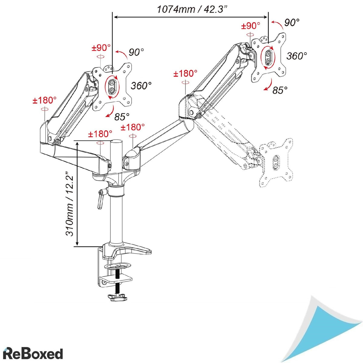 Suport Eono 2 monitoare 15inch-17inch