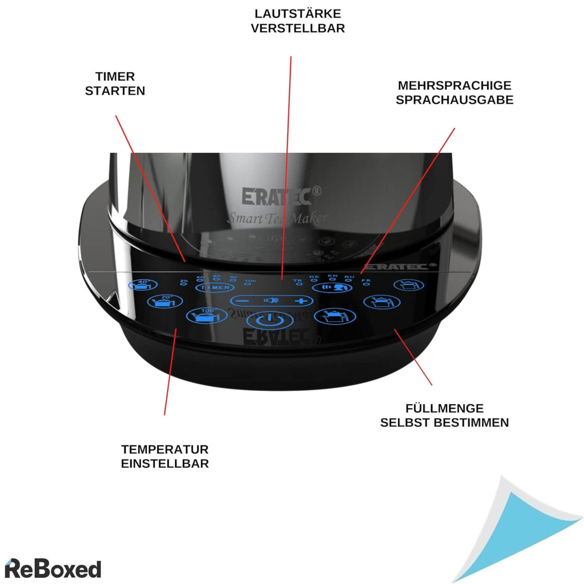 EraTek TM-53 1.9 Litri 2000W Ceainic Automat cu Infuzor si Voce Alb