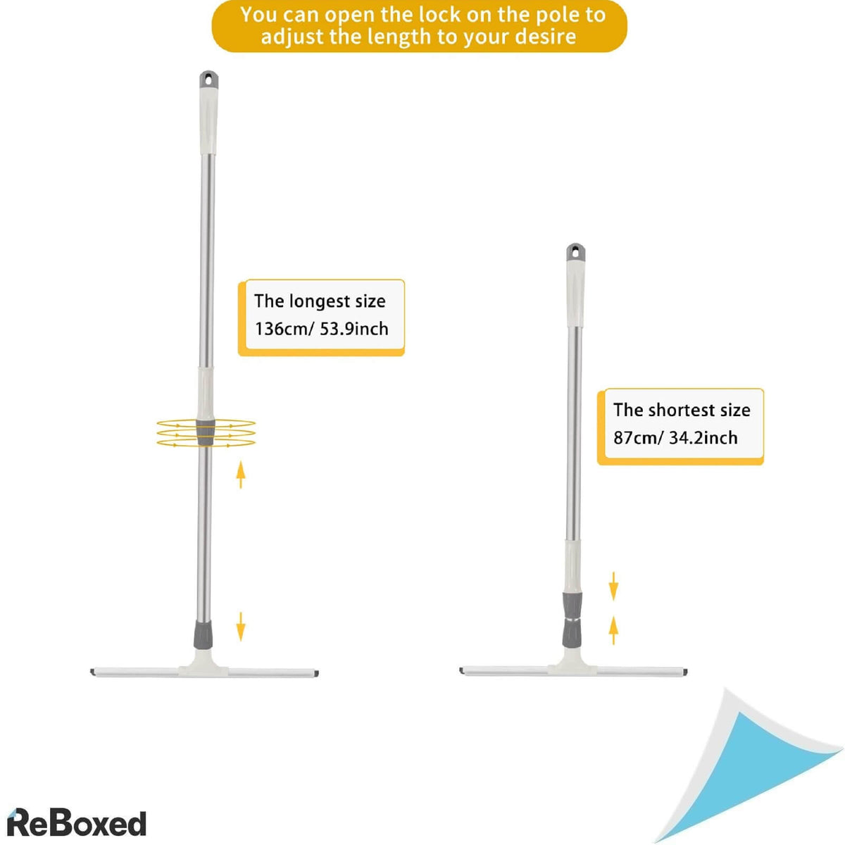 Erjiaen Racleta de Apa cu Buza din Silicon 45 cm Telescopica 135 cm