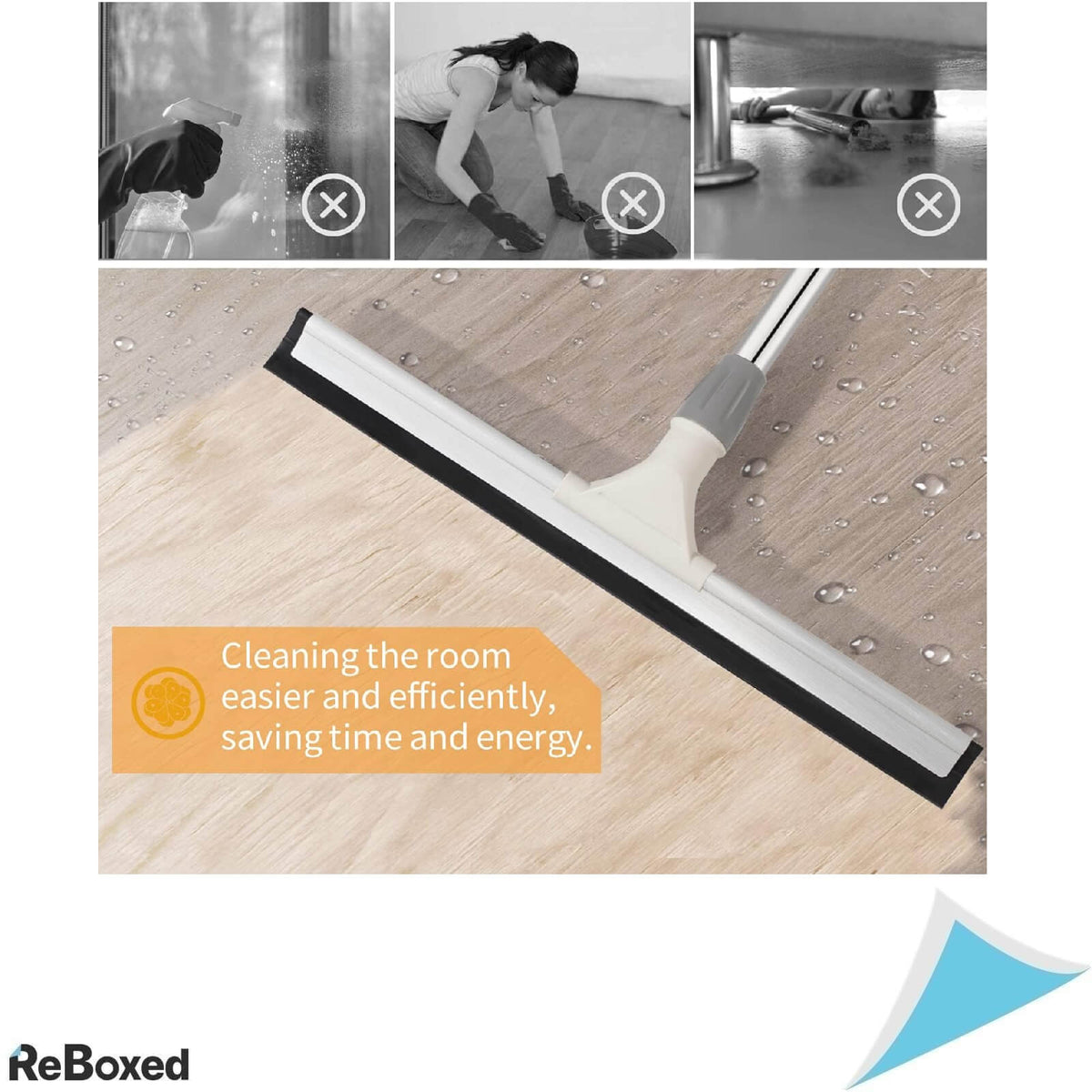 Erjiaen Racleta de Apa cu Buza din Silicon 45 cm Telescopica 135 cm