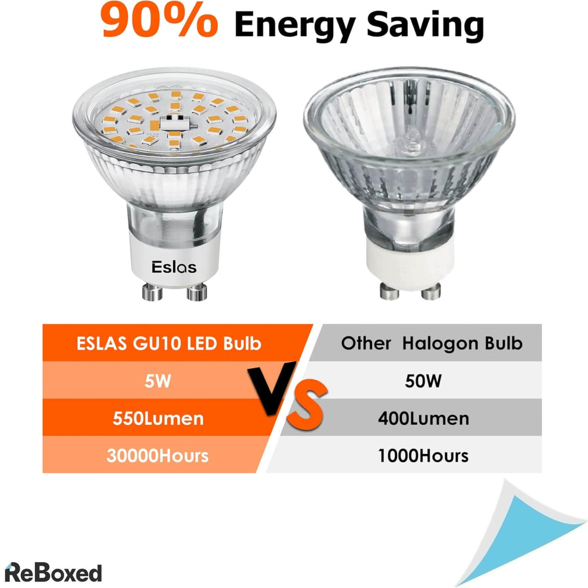 Eslas Set 10 x Spot 5W LED GU10 220V 550lm 3000K CRI 90