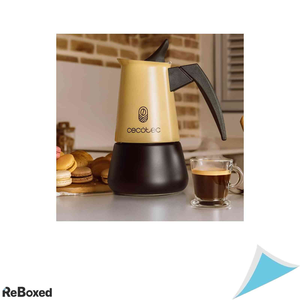 Espressor Moka Italian Cecotec Piccolina 900 Beige Capacitate 450 ml Otel Inoxidabil Compatibil Inductie supapa Siguranta Bej
