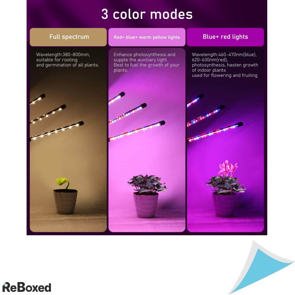 Eweima 4 Lampi LED pentru Cresterea Plantelor 3 Moduri de Iluminare