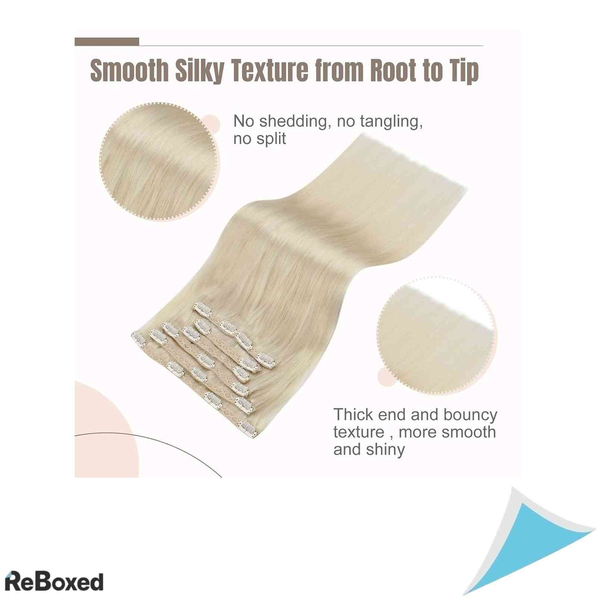 Fshine Extensii de Par Natural Clip-In 60cm 120g 7 Piese Blond Platina Drept Double Weft