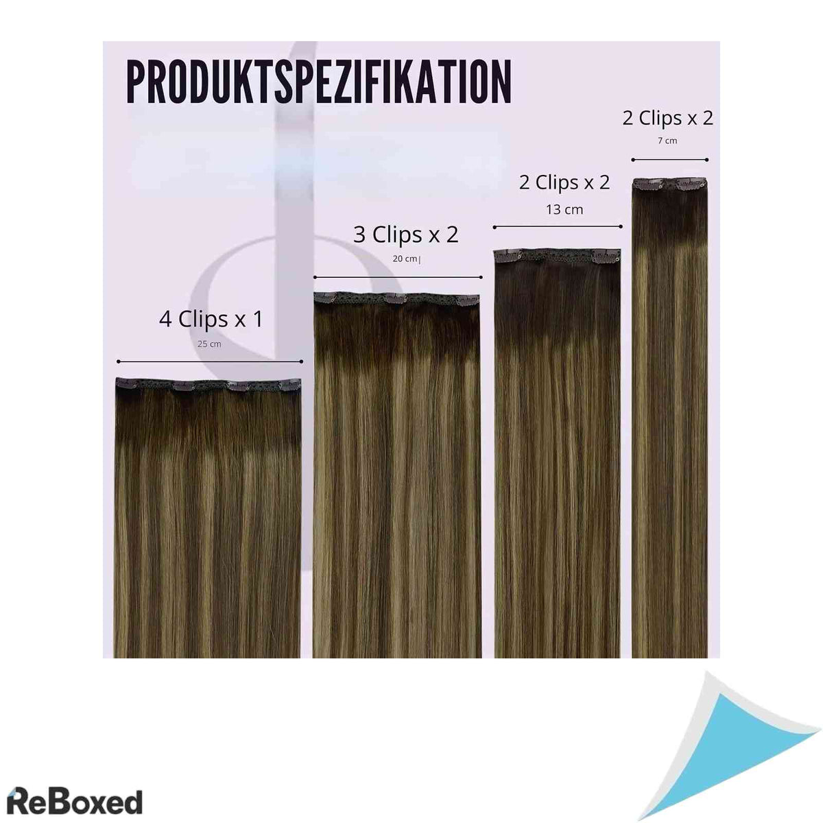 Fshine Extensii de Par Natural Clip-In Balayage Saten Mediu si Blond Platina 45cm 120g 7 Piese #2/3/27