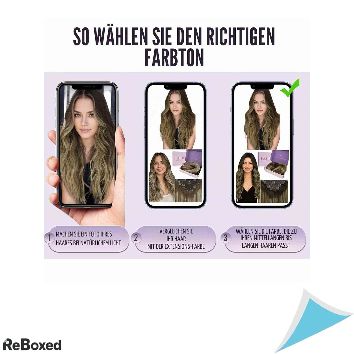 Fshine Extensii de Par Natural Clip-In Balayage Saten Mediu si Blond Platina 45cm 120g 7 Piese #2/3/27