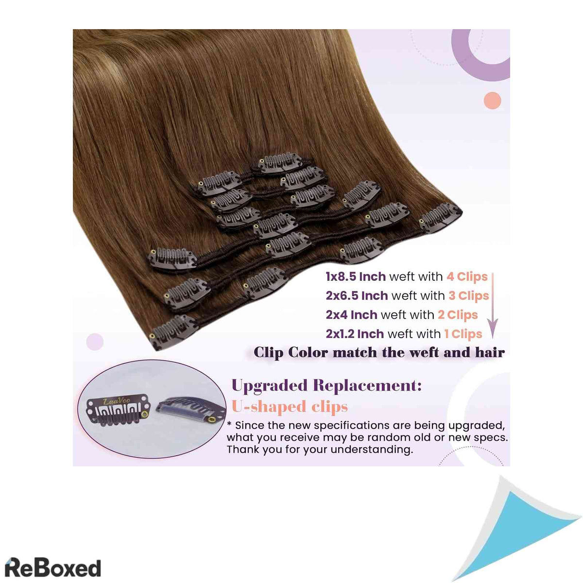 LaaVoo Extensii de Par Natural Clip-In Remy 40cm 105g 7 Piese Balayage Saten si Blond #6/8/14