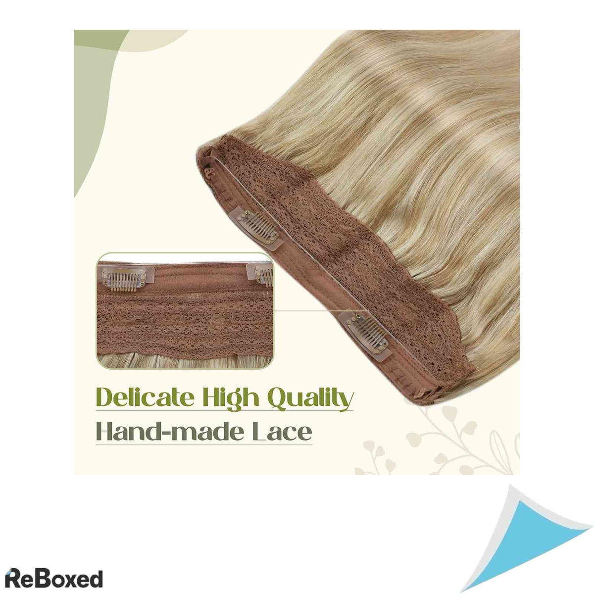 Extensii de Par Natural cu Fir Transparent Fshine 14 Inch 70g Blond Auriu / Blond Deschis