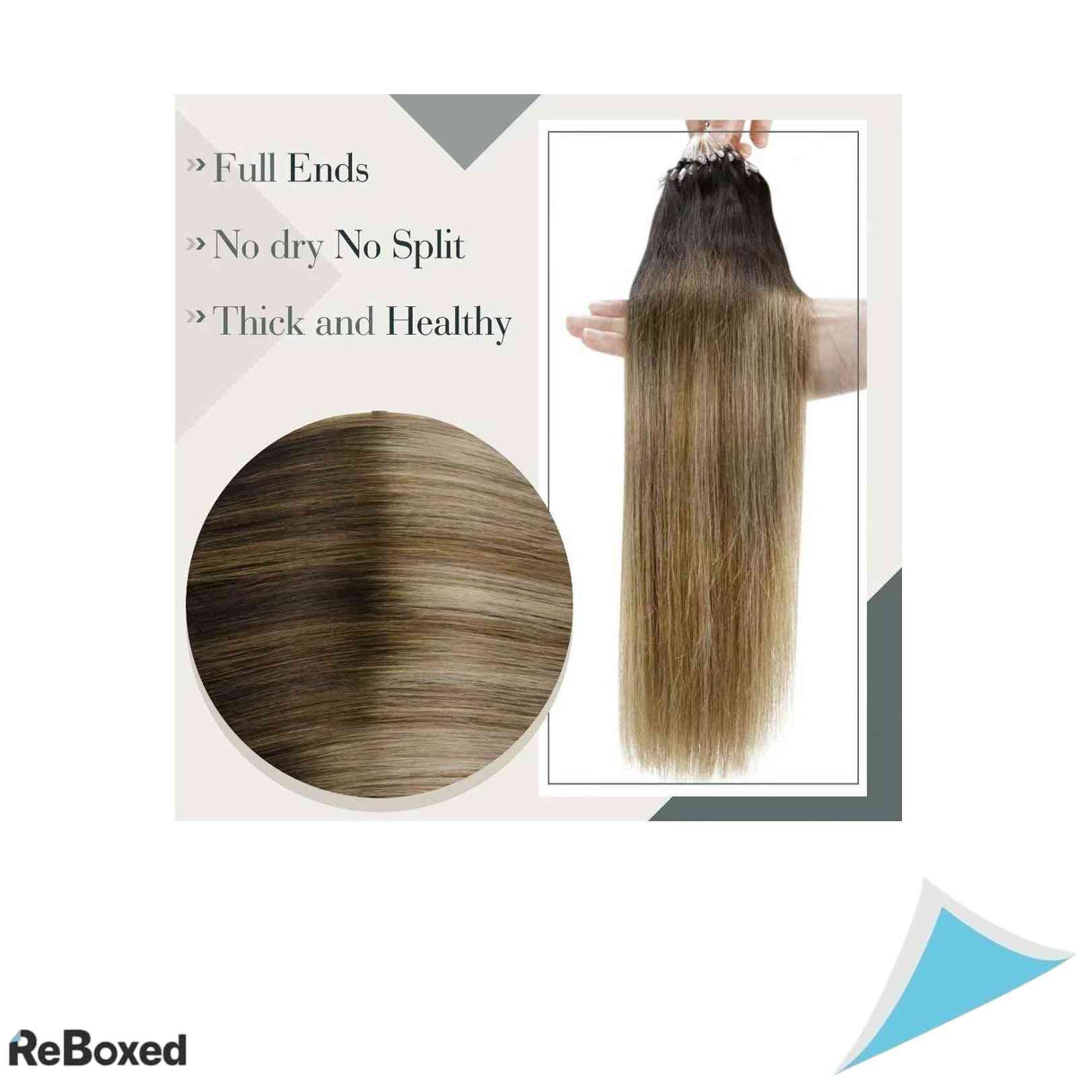 LaaVoo Extensii de Par Natural Micro Loop Remy Drept 50g Micro Ring Strands